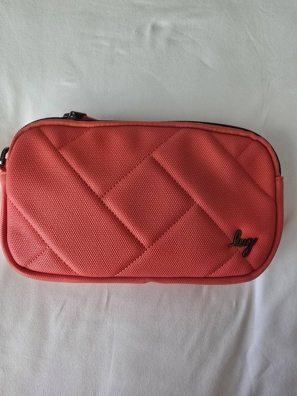 Lug Quilted Zip Coupe XL Matte Lux Crossbody Bag- Papaya
